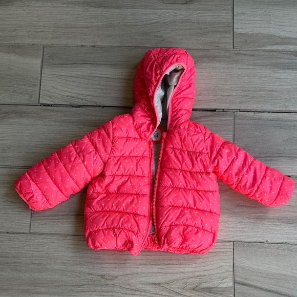 GAP Other - GAP Pink Polka Dot Hooded Puffer Jacket